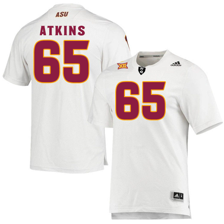 Men #65 Josh Atkins Arizona State Sun Devils College Football Jerseys Stitched-White